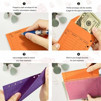 12 цветных бюджетных конвертов с перфорацией, более толстая система денежных конвертов, конверты-органайзеры для сбережений