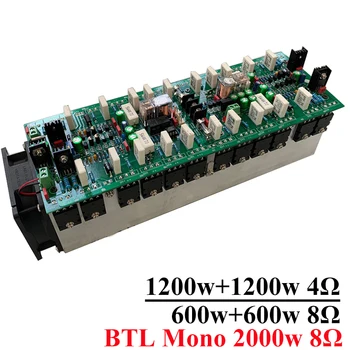 1200 Вт * 2 2-канальный Усилитель Мощности Плата BTL Mono 2000 Вт Высокой Мощности 24шт Транзисторный HIFI Бытовой Усилитель Звука Diy