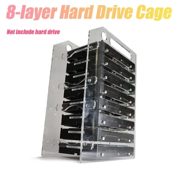 3,5-дюймовый Жесткий Диск HDD Cage 8X3,5-Дюймовый Жесткий Диск Cage Rack DIY Чехол Для Жесткого Диска для Расширения Хранилища Компьютера для Майнинга BTC