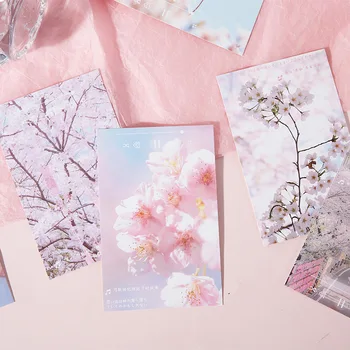 30 Листов/комплект, открытка серии Cherry Blossom Miss You, японские открытки с поздравлениями из свежих цветов, студенческий подарок