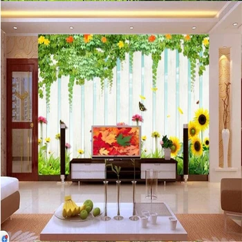 3D-обои для комнаты beibehang mural, изготовленные на заказ высококачественные фотообои с зелеными листьями, виноградной лозой и бабочкой, обои для стен в рулонах