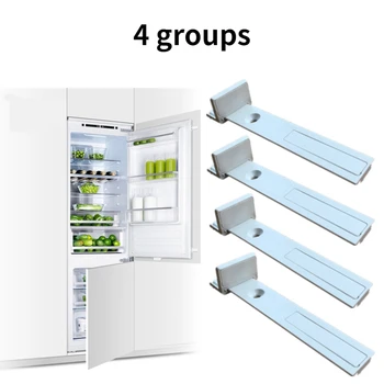 4 группы направляющих выдвижного ящика холодильника для встроенной дверцы холодильника пластиковый монтажный кронштейн, фиксирующий комплект направляющих выдвижной полки