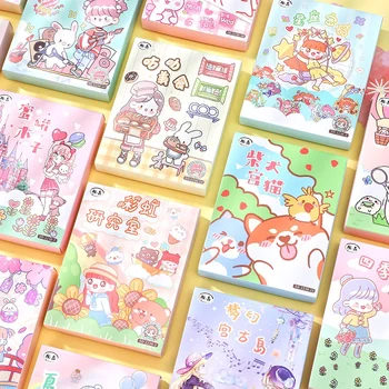 50 Листов/коробка Время летит, декоративные наклейки с милым японским мультяшным рисунком