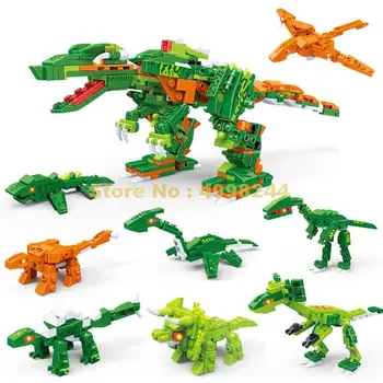 8754 386шт 8в1 динозавр юрского периода Тираннозавр Рекс строительные блоки игрушка