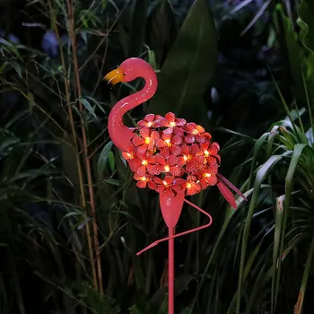 98 см Розовые фонари с фламинго Наружные солнечные светодиодные садовые фонари моделирование животных газонные фонари Фламинго освещение для украшения сада