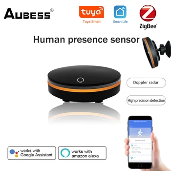 Aubess Smart Zigbee PIR Датчик движения Датчик человеческого тела Система сигнализации умного дома PIR Датчик движения работает с Tuya Smart Life