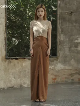 Cakucool, Весенне-летнее новое платье с тонкой талией, Китайское модное хлопковое платье Slim Fit