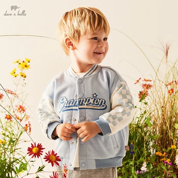 Dave Bella Модная бейсбольная куртка для маленьких мальчиков, весенне-осеннее пальто для малышей, спортивная верхняя одежда для девочек DB1230397