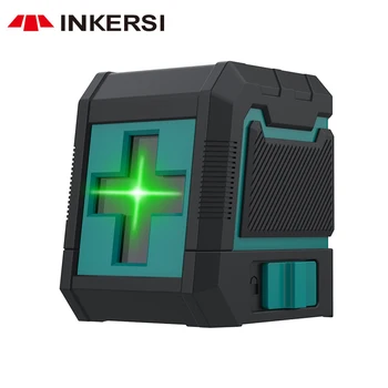 INKERSI Новый 2-линейный Зеленый / красный лазерный уровень, Самонивелирующийся лазер nivel, Горизонтальное и вертикальное Поперечное крепление с резьбой 1/4 дюйма