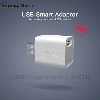 Itead SONOFF Micro USB 5V Беспроводной USB Смарт-адаптер Делает USB-устройства умными с помощью приложения eWeLink с дистанционным управлением Alexa Google Home