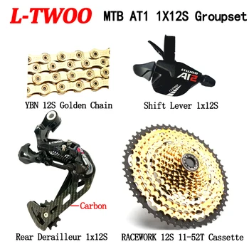 LTWOO AT12 MTB Bike Groupset Eagle M9000 12-Ступенчатый Переключатель Передач + Задний Переключатель + Кассета 52T RACEWORk + Цепь YBN 4 шт./компл. Аксессуаров
