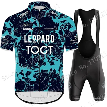 Leopard TOGT Pro Team 2023 Велоспорт Джерси Комплект Мужская Одежда Дании С Коротким Рукавом Рубашки Для Шоссейных Велосипедов Костюм Велосипедный Нагрудник Шорты MTBRopa
