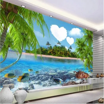 wellyu Изготовленная на заказ большая фреска real Aegean TV background флизелиновые обои papel de parede para quarto