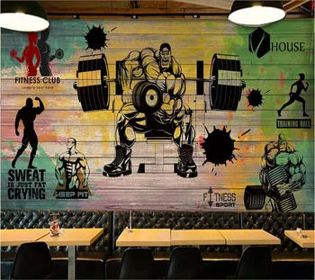 wellyu Пользовательские обои 3d фреска граффити доска спорт фитнес клуб изображение обои фоновая стена гостиная ресторан обои