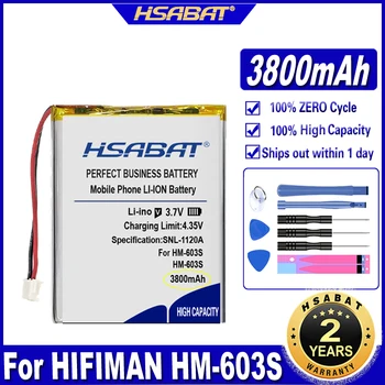 Аккумулятор HSABAT Максимальной Емкости 3800 мАч для Динамиков HIFIMAN HM-603S HM-601 SLIM HM-602
