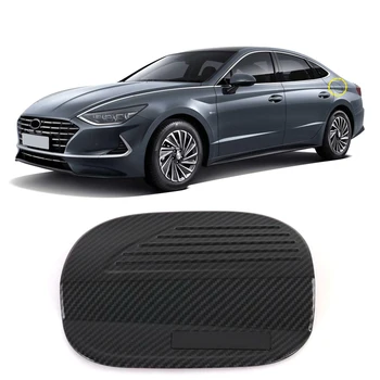 Аксессуар для стайлинга автомобилей Hyundai Sonata Sensuous DN8 2020 2021 ABS Крышка бензобака из углеродного волокна, Защитная наклейка для крышки топливного бака