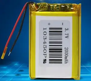 Бесплатная доставка 2 шт./лот 3,7 В 103450 2000 мАч полимерно-литиевая батарея литий-ионная аккумуляторная батарея