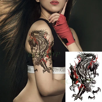 Водонепроницаемая Временная татуировка Наклейка с рисунком китайского дракона Kylin, поддельная татуировка, флэш-татуировка на руке, боди-арт для женщин и мужчин