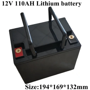 Водонепроницаемый 12v 110ah Литий-Ионный Аккумулятор 110ah Li Ion 18650 BMS Перезаряжаемый для Хранения Солнечной Энергии Caravan UPS + 10A Зарядное Устройство