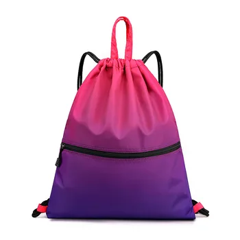 Градиентный Цветной рюкзак на шнурке, женская сумка для фитнеса, мужская баскетбольная сумка, школьная сумка, водонепроницаемые дорожные рюкзаки большой емкости