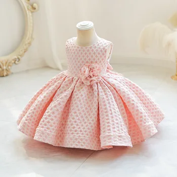 Детское клетчатое платье для девочек, бутик одежды для девочек с цветами, детское праздничное платье, Розовый вечерний костюм Vestido