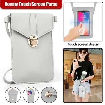 Женская сумка для мобильного телефона с сенсорным экраном, сумка через плечо, кошелек, чехол для кошелька