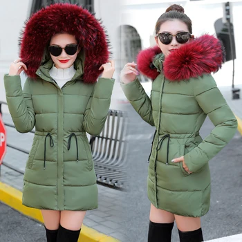 Женские зимние куртки, длинное теплое пальто серебристого цвета, стильная женская куртка с широким меховым воротником, 2019 женская парка abrigos mujer invierno