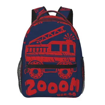 Женский рюкзак с рисунком пожарной машины для детей Zooom, модная сумка для женщин, мужская школьная сумка, сумка для книг Mochila