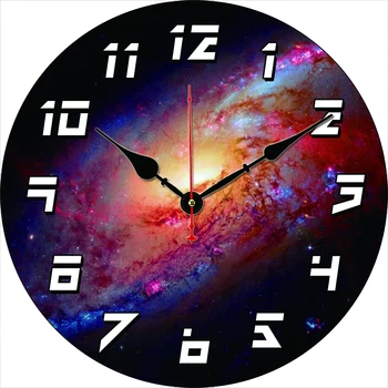 Звездное небо Пользовательские часы Круглые Цифровые настенные часы Большие бесшумные часы Семья, влюбленные, друзья, подарки, Настенные украшения для дома, спальни