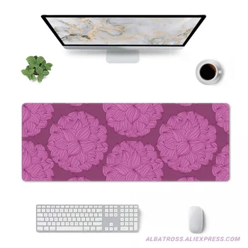 Игровой коврик для мыши Purple Flowers С Резиновыми Прошитыми Краями Коврик Для Мыши 31,5 