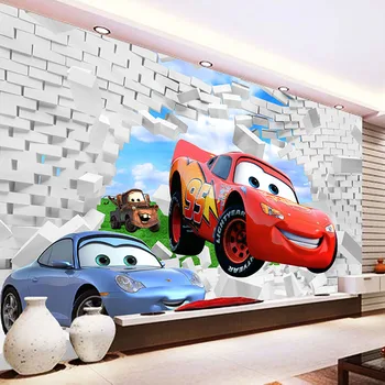 Индивидуальные настенные обои 3D мультяшный Автомобиль Лев розовые Цветы Обои для спальни мальчиков и девочек Современный Домашний декор