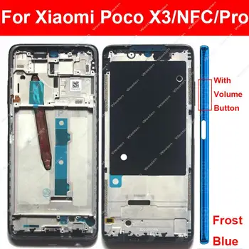 Корпус средней рамки для Xiaomi POCO X3 NFC X3 Pro, крышка среднего держателя, ЖК-дисплей, поддерживающий замену передней рамки