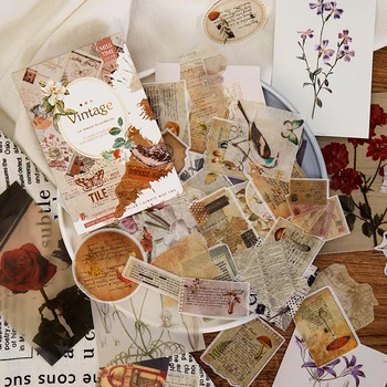 Креативные Милые Бумажные наклейки Васи Kawaii Ins Wind Plant Flower Ретро Журнальные Наклейки DIY Daily Collage Канцелярские Принадлежности