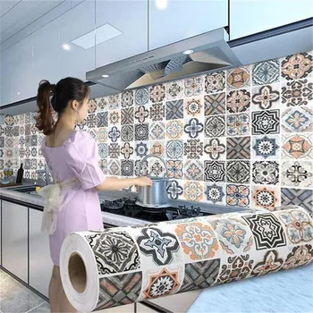 Мебельные наклейки на стену для кухни маслостойкие, сделай сам, самоклеящиеся Papel De Parede, плитка для ванной комнаты, 3D виниловые водонепроницаемые стены
