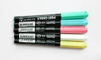 Меловая краска ZIG Kuretake Brush Pen быстросохнущая, 5 цветов, Япония CH-990