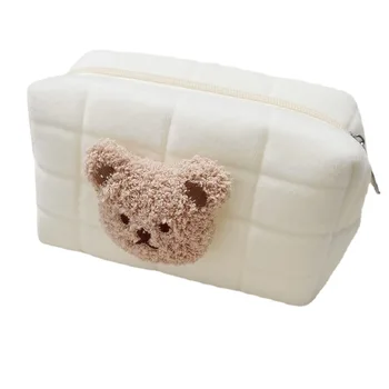 Милый мишка, детская сумка для туалетных принадлежностей, косметички, переносная сумка для подгузников, органайзер для детских вещей, Многоразовая хлопковая сумка для мамы