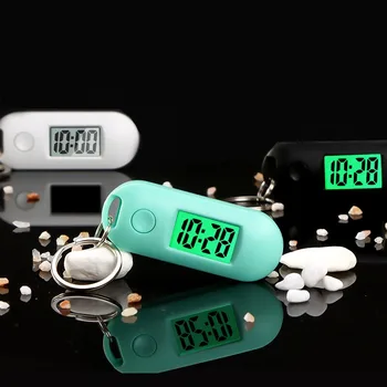 Мини Портативные Студенческие часы-брелок Цифровые электронные часы Бесшумный тест Карманные часы с зеленой подсветкой ЖК-дисплея Цифровые часы