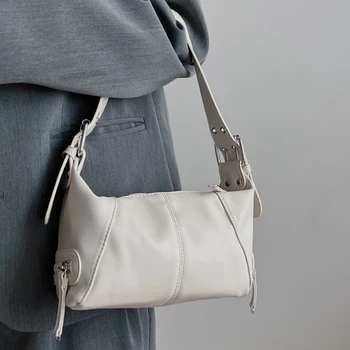 Модная женская сумка через плечо из искусственной кожи, винтажный женский кошелек, сумки, мягкая сумка-тоут с застежками-молниями, женская крутая сумка для подмышек
