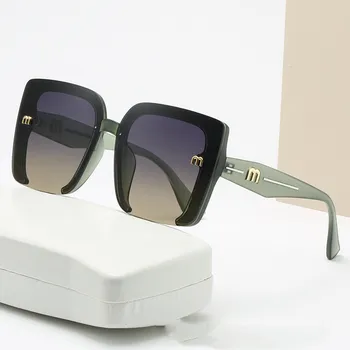 Модные солнцезащитные очки для женщин с бриллиантовой огранкой 2023, квадратные блестящие солнцезащитные очки без оправы, модный уличный снимок, бренд элегантных женских очков
