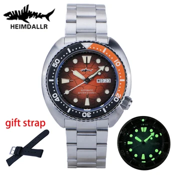 Мужские часы бренда Heimdallr 44 мм с градиентным циферблатом Sapphire NH36 Механизм с автоподзаводом Turtle Abalone Механические часы для дайвинга 20 бар