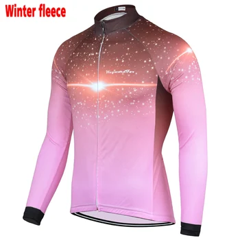 НОВАЯ мужская Розовая велосипедная одежда, зимняя термо-флисовая и не флисовая одежда с длинными рукавами, Велосипедная майка, Велосипедная одежда Произвольного выбора