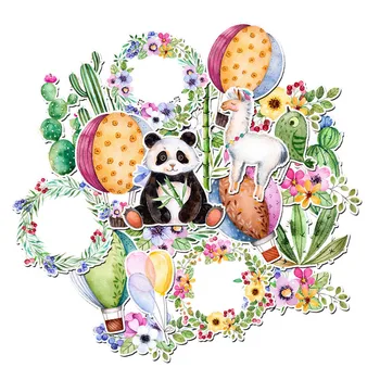 Набор из 22 наклеек с пандами, цветами и воздушными шарами Идеально подойдет для украшения вашего ежедневника и придания оригинальности вашим элементам