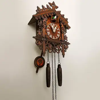 Настенные часы ручной работы Настенные часы с кукушкой Традиционные деревянные часы Домашние настенные часы для декора Новогодние подарки