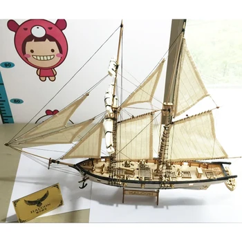 Новая версия Конструктора модели древнего Корабля Halcon 1840 Латунные Пушки с ЧПУ Роскошная Парусная Лодка Инструкция на английском языке