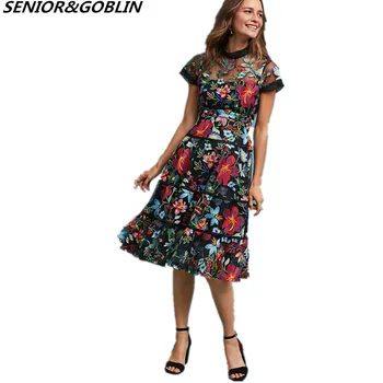 Новейшее высококачественное дизайнерское платье для подиума 2021 года, женское сетчатое платье с цветочной вышивкой, красочное длинное платье, вечерние платья