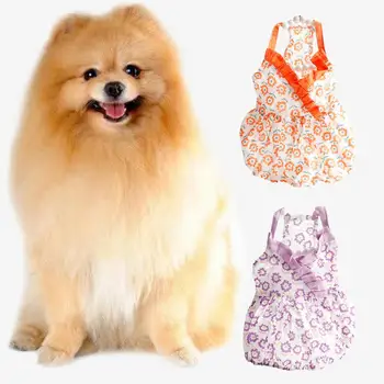 Платье для собак с цветочным принтом, хлопковая юбка из мягкой ткани для домашних собак, кошек и чихуахуа для фотографии