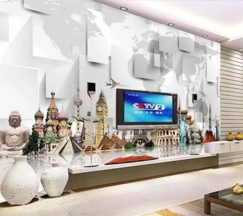 Пользовательские обои 3d туристические достопримечательности мира ландшафтная архитектура красивый фон для телевизора стена гостиной 3d papel de parede