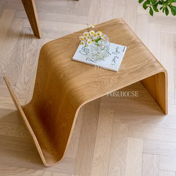 Приставной столик из массива дерева в европейском стиле FOSUHOUSE, индивидуальность, Современная мода, Креативный дом, Журнальный столик для хранения вещей в маленькой квартире