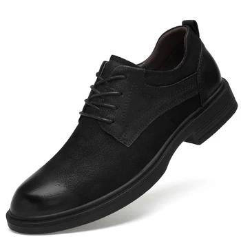Ретро мужская роскошная брендовая официальная элегантная офисная обувь для взрослых, модные мужские повседневные оксфорды из натуральной кожи