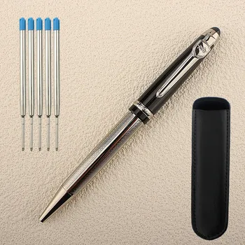 Роскошные металлические гелевые ручки Jinhao 0,7 мм с черными заправками Business Stylo Metal Signing Caneta для школьных канцелярских принадлежностей